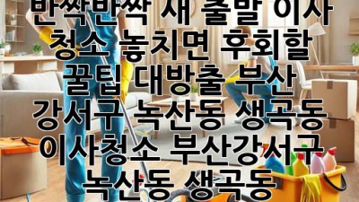 🧹✨ 반짝반짝 새 출발! 이사 청소, 놓치면 후회할 꿀팁 대방출 (부산 강서구 녹산동, 생곡동) #이사청소 #부산강서구 #녹산동 #생곡동